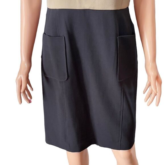 Sandra Darren Two Color Front Pockets Sheath Dress Size 10 - Picture 7 of 15